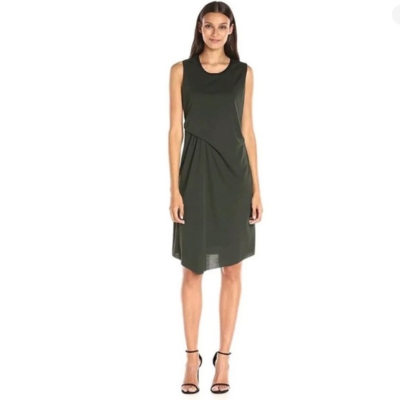 Elie Tahari Isolde Sleeveless Draped Dress in Camouflage Olive Green, Size XS - Picture 14 of 14